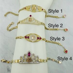 ❤️ Real 10k Gold Bracelet Sweet 15 
Pulsera en oro de 10 Kilates De quinceañera